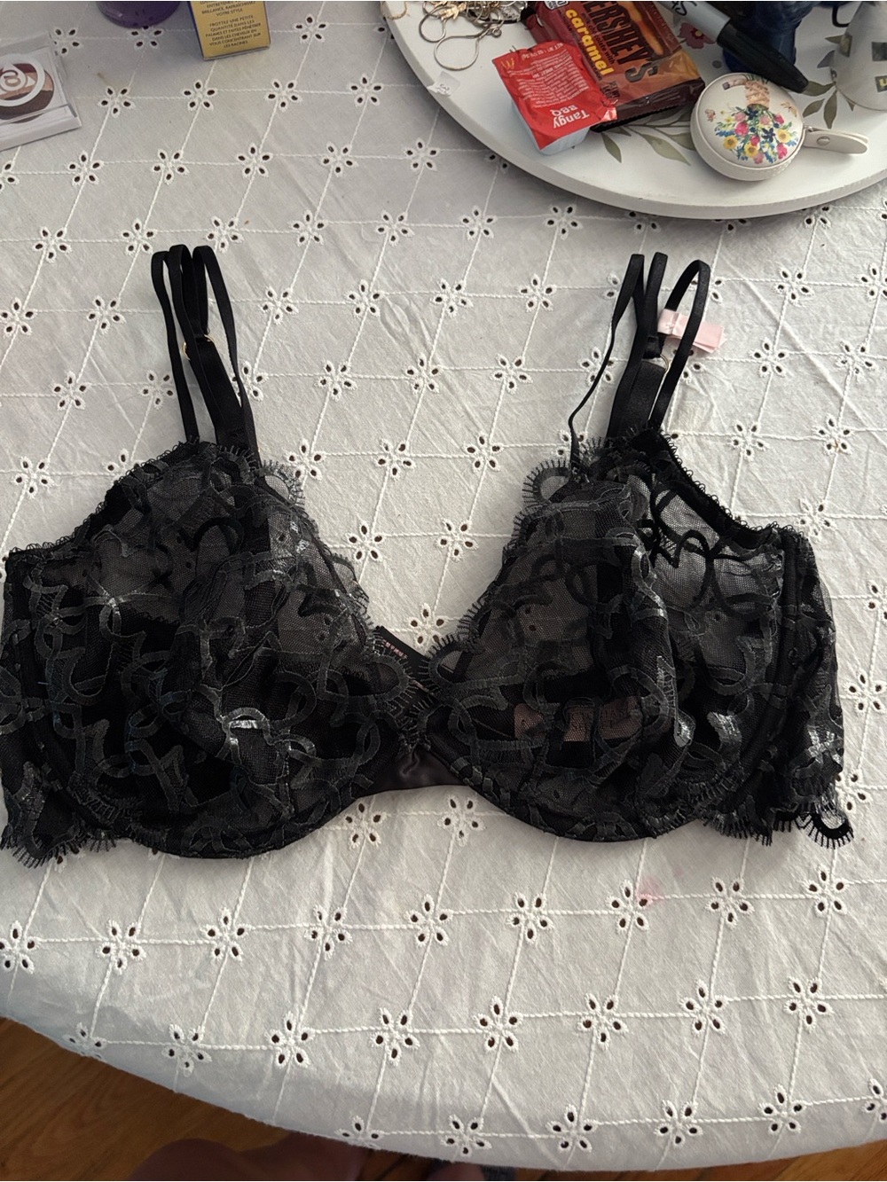 Victoria's Secret Black Sheer Lace Underwire Bra
